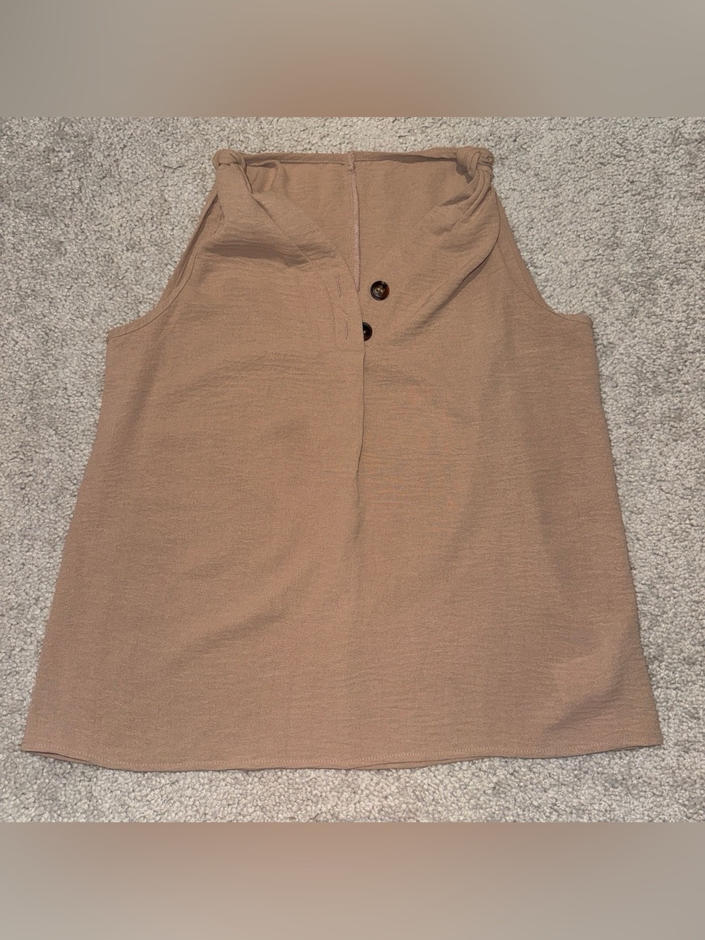 Knot-Back Sleeveless Tank Top in Light Brown